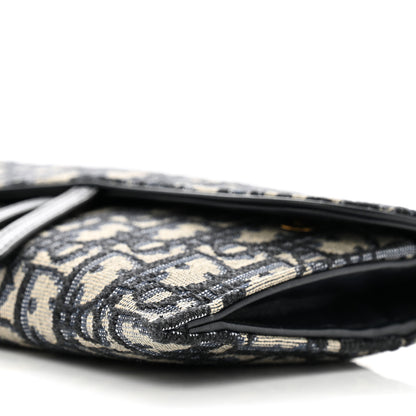 Christian Dior Oblique Saddle Chain Long Wallet Blue 11 of 12
