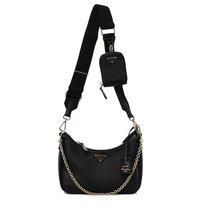 Prada Saffiano Lux Re-Edition 2005 Shoulder Bag Black 1 of 8