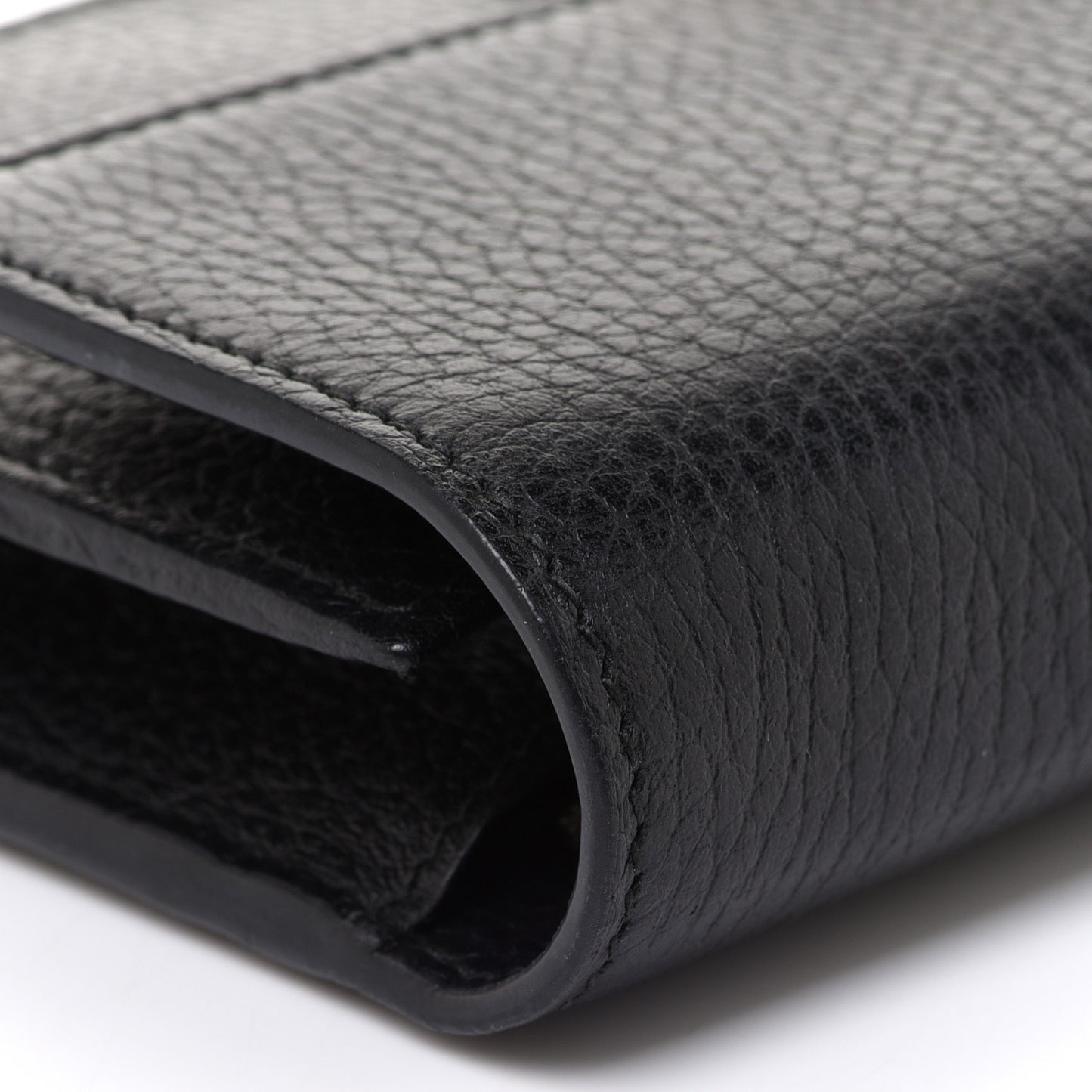 Dollar Calfskin Interlocking G Chain Wallet Black