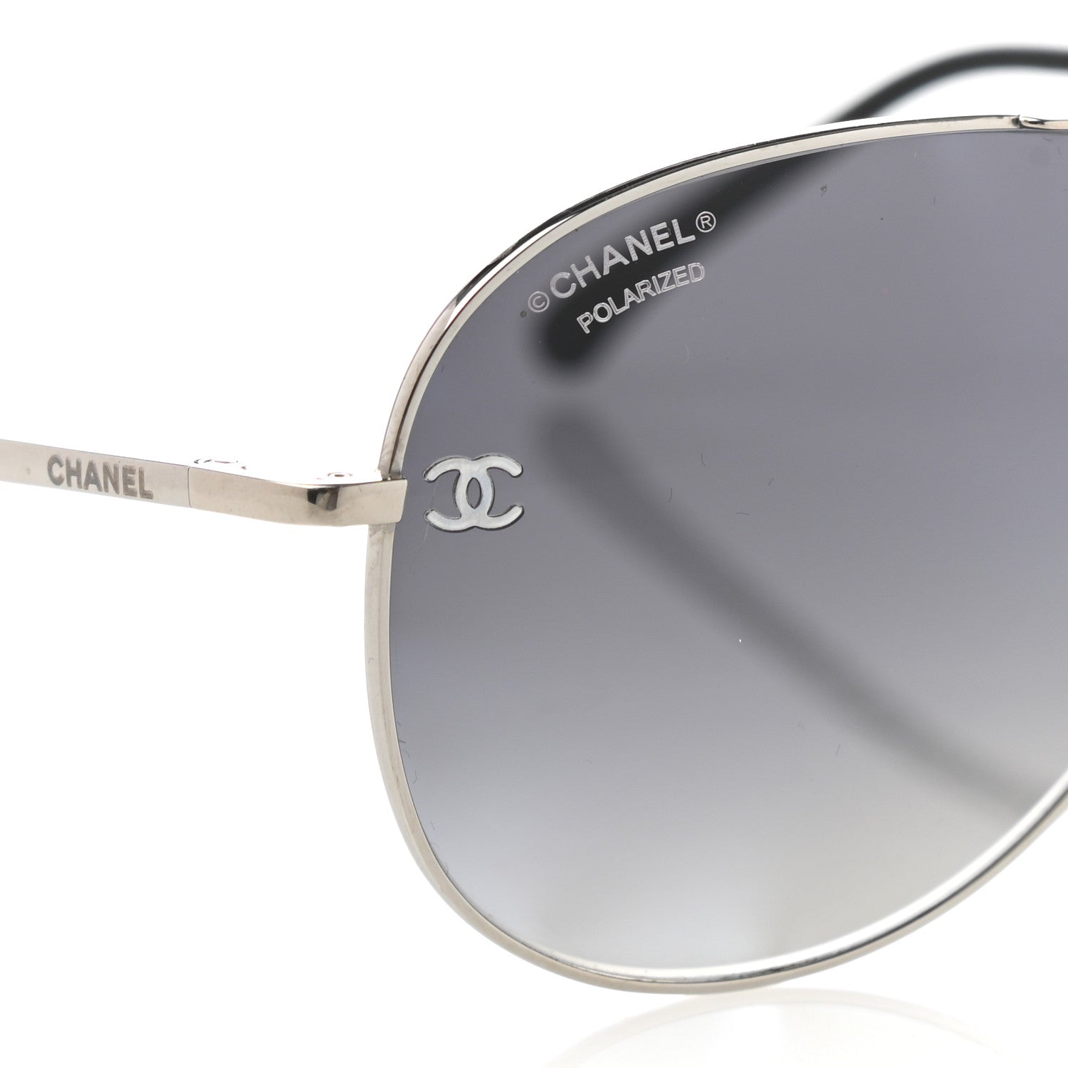 Chanel Aviator CC Sunglasses 4189-T-Q Silver 7 of 8