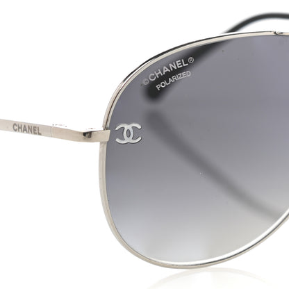Chanel Aviator CC Sunglasses 4189-T-Q Silver 7 of 8