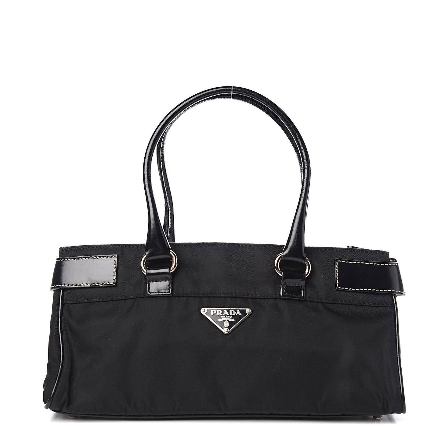 Tessuto Vitello Top Handle Bag Black