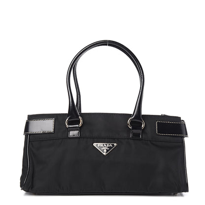 Prada Tessuto Vitello Top Handle Bag Black 1 of 13