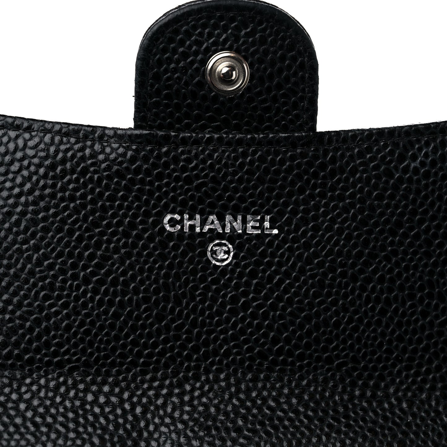 Caviar Quilted Large Gusset Flap Wallet Black