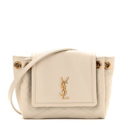 Saint Laurent Lambskin Quilted Monogram Mini Nolita Blanc Vintage 1 of 11