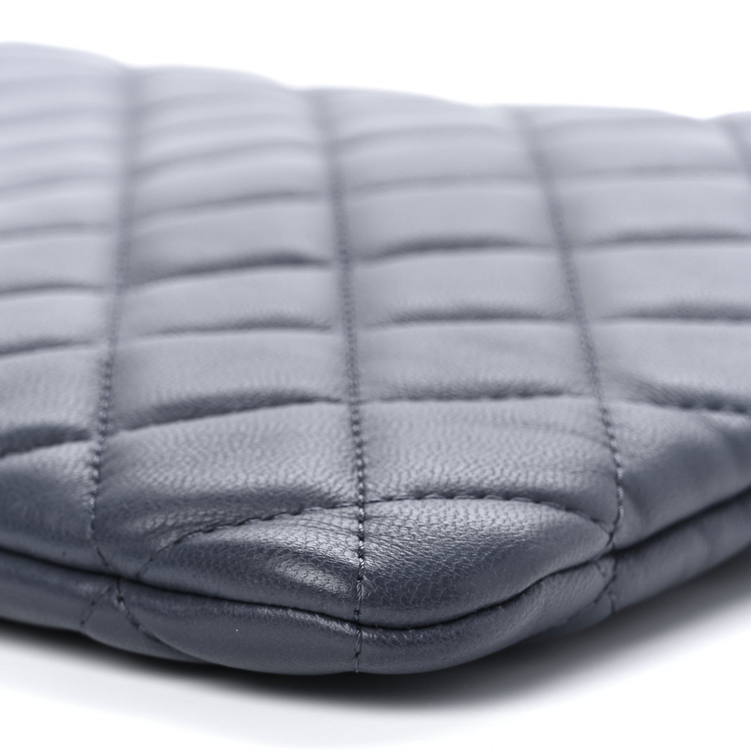 Chanel Lambskin Quilted Large Cosmetic Case Navy 8 of 8