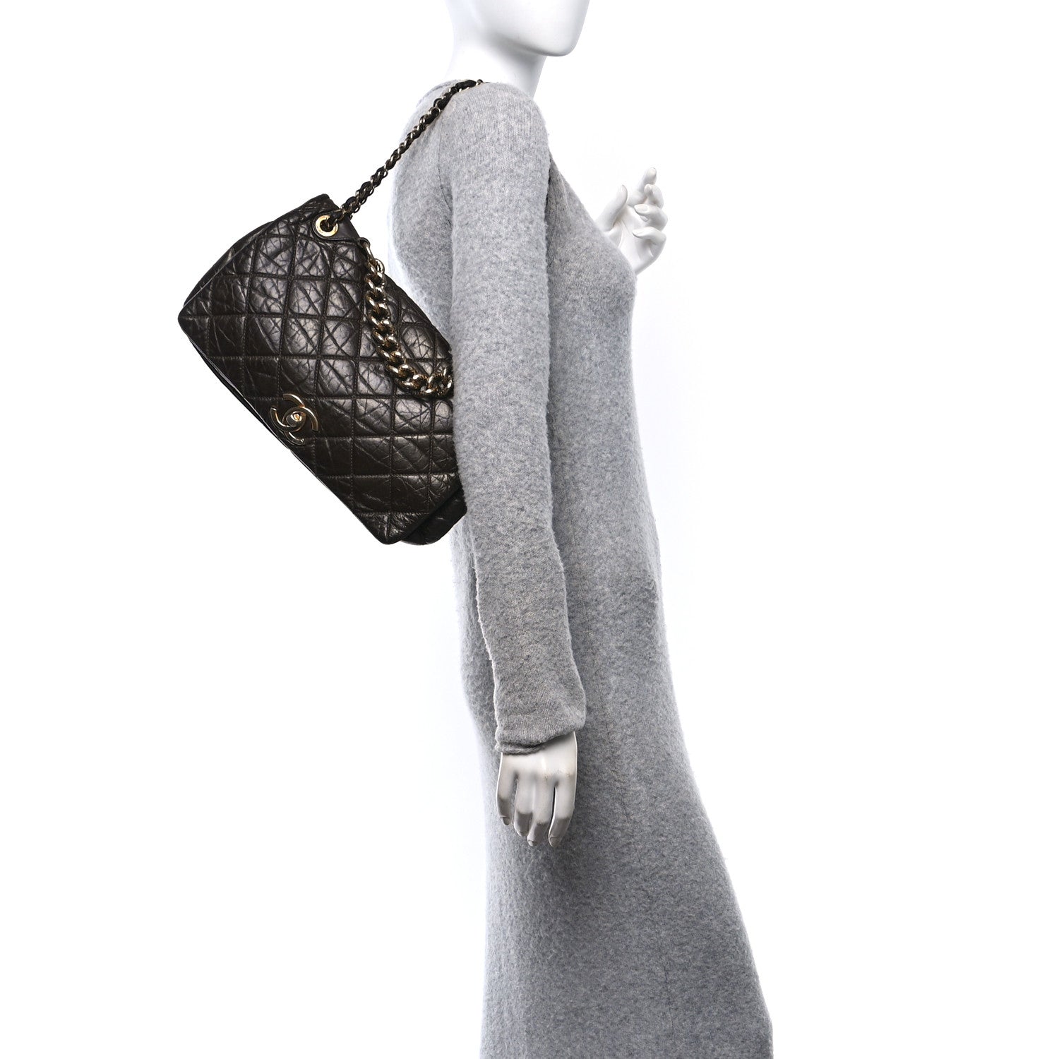 Chanel Aged Calfskin Quilted Medium Pondichery Flap Brown 2 of 10