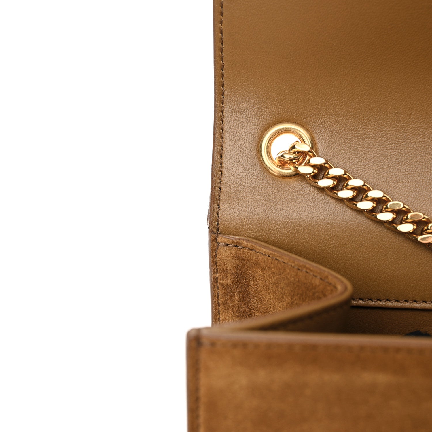 Saint Laurent Suede Medium Classic Monogram Kate Tassel Satchel Light Ochre 12 of 14