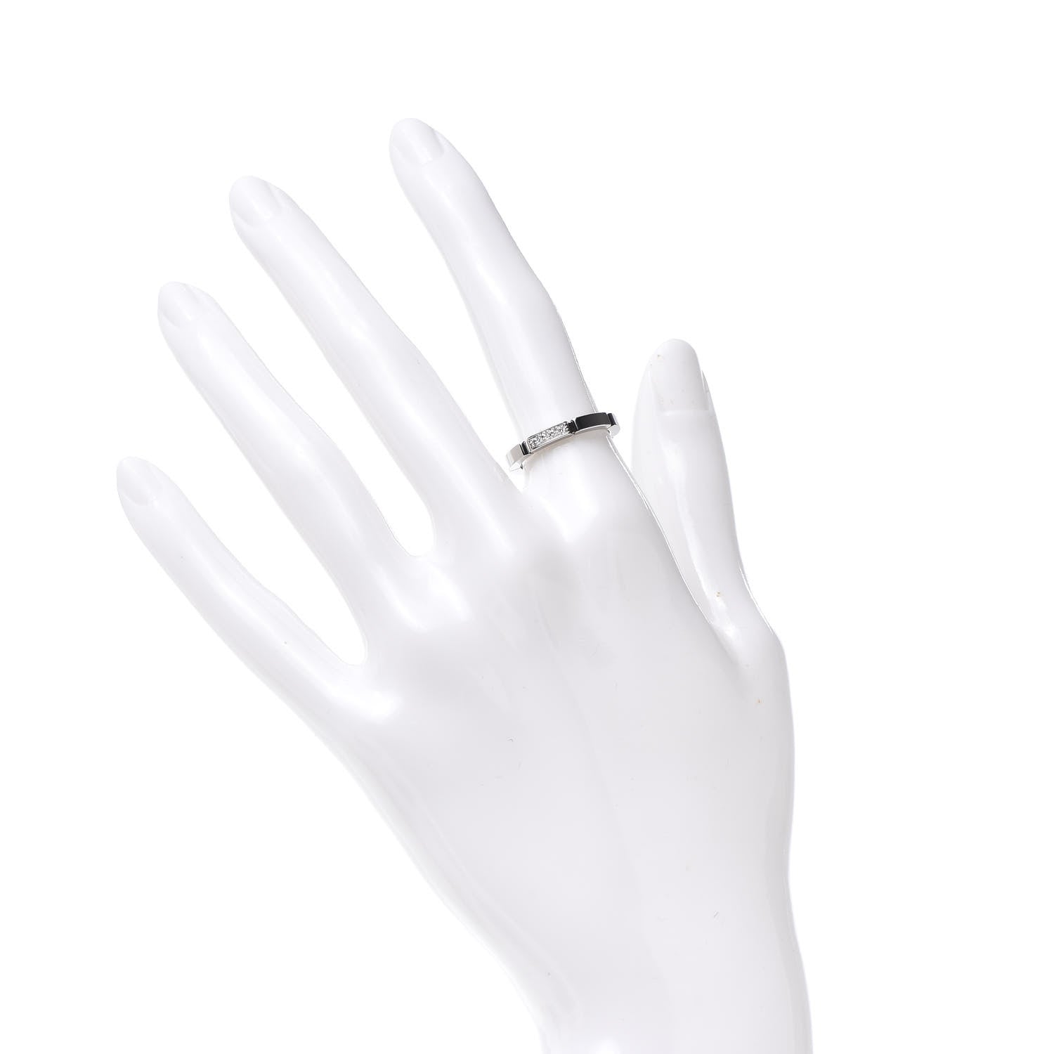 Cartier 18K White Gold Diamond Maillon Panthere Wedding Band Ring 50 5.25 2 of 5