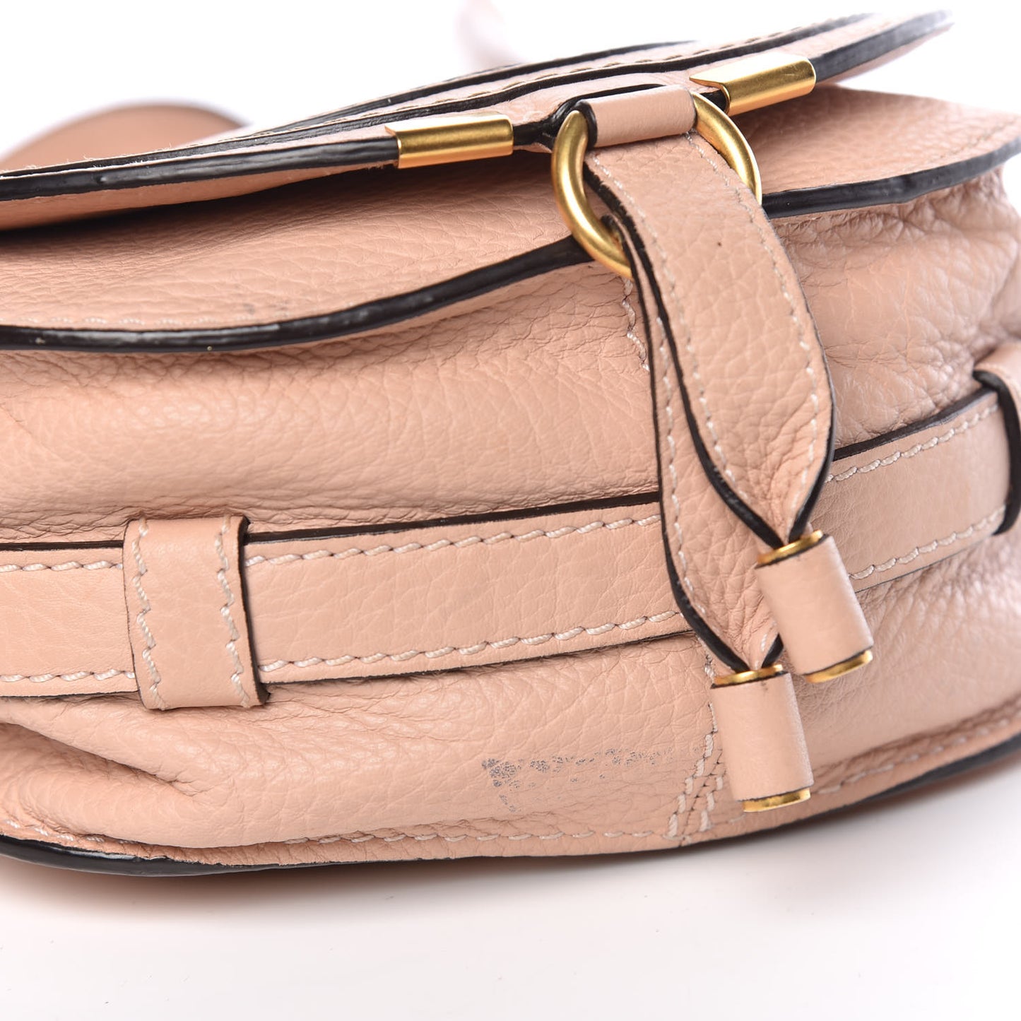 Calfskin Mini Marcie Round Crossbody Bag Blush Nude