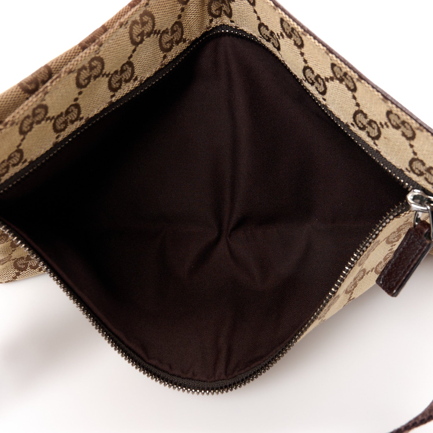 Gucci GG Monogram Web Double Pocket Belt Bag Dark Brown 5 of 14