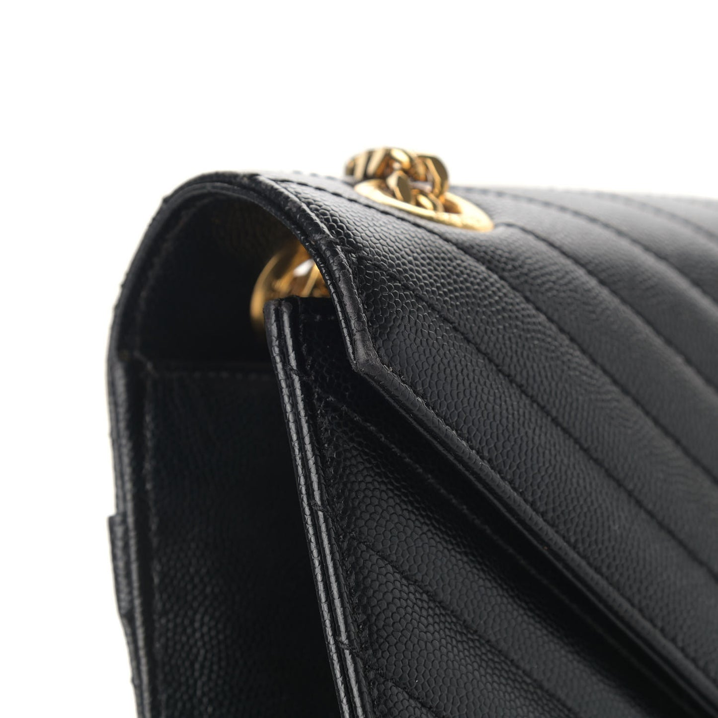 Grain De Poudre Matelasse Chevron Large Monogram Satchel Black