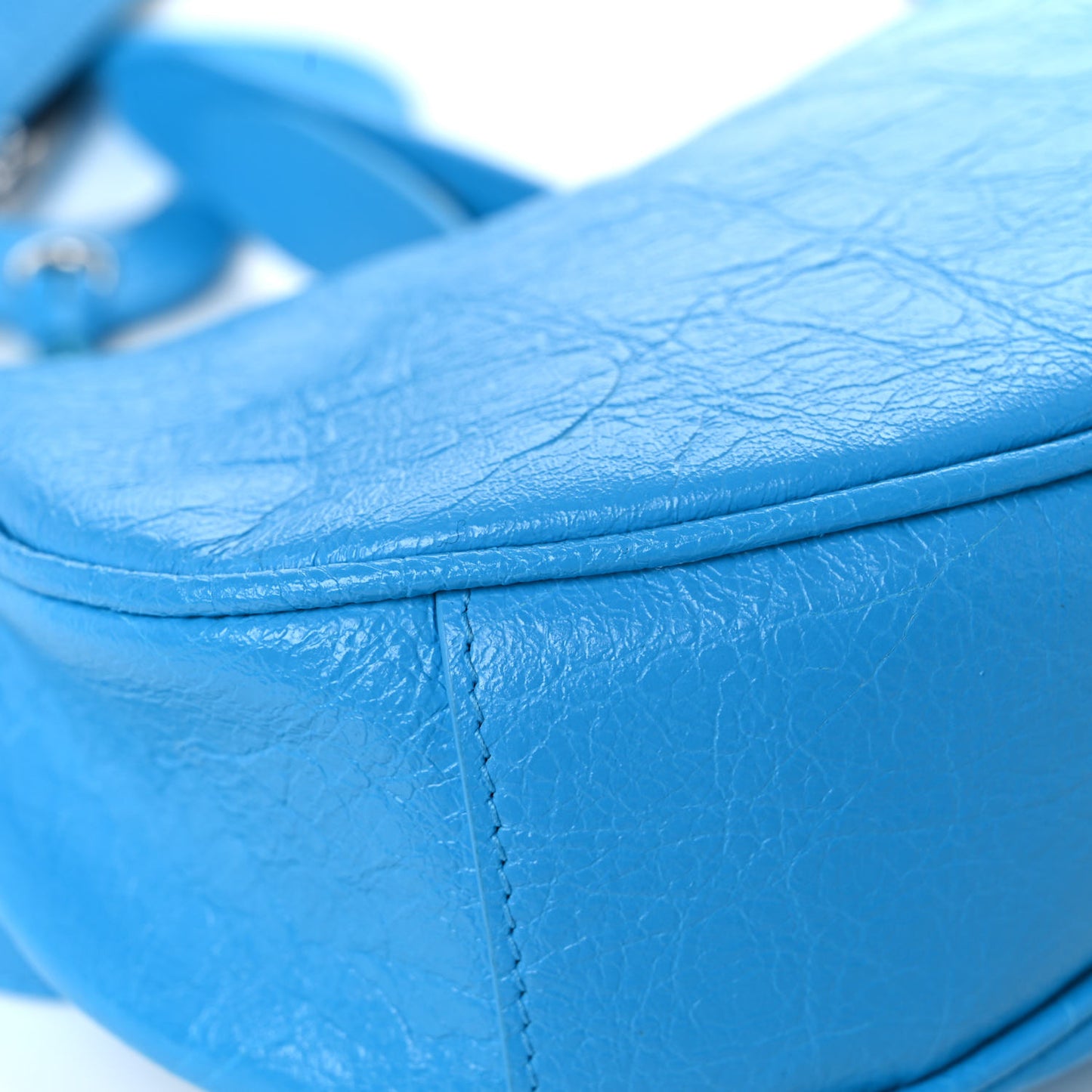 Agneau Arena Le Cagole Shoulder Bag XS Cyan