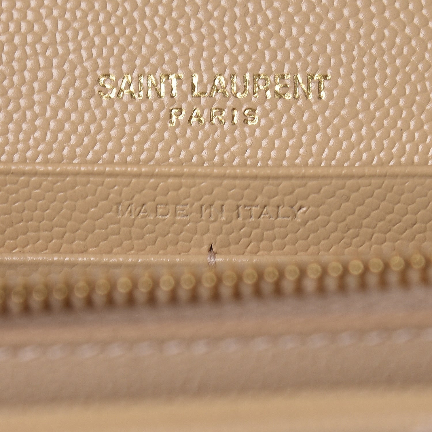 Saint Laurent Grain De Poudre Matelasse Chevron Monogram Chain Wallet Nude Powder 9 of 11