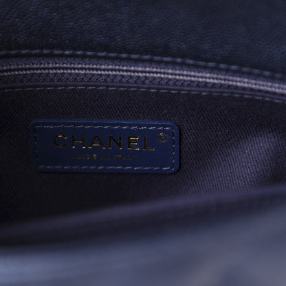 Chanel Iridescent Caviar Quilted Mini Coco Handle Flap Dark Blue 8 of 11