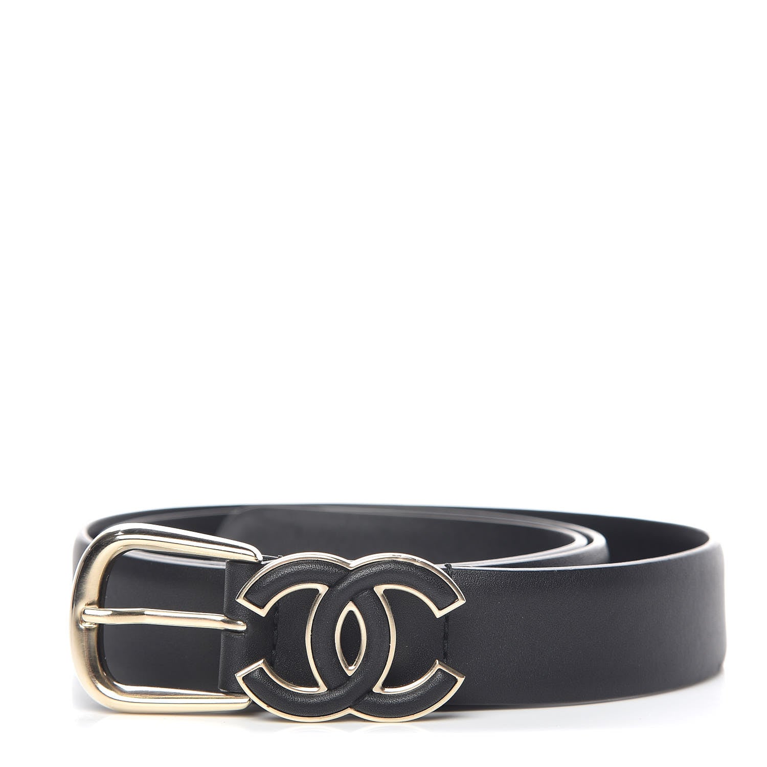 Chanel Calfskin CC Logo Belt 80 32 Black 1 of 8