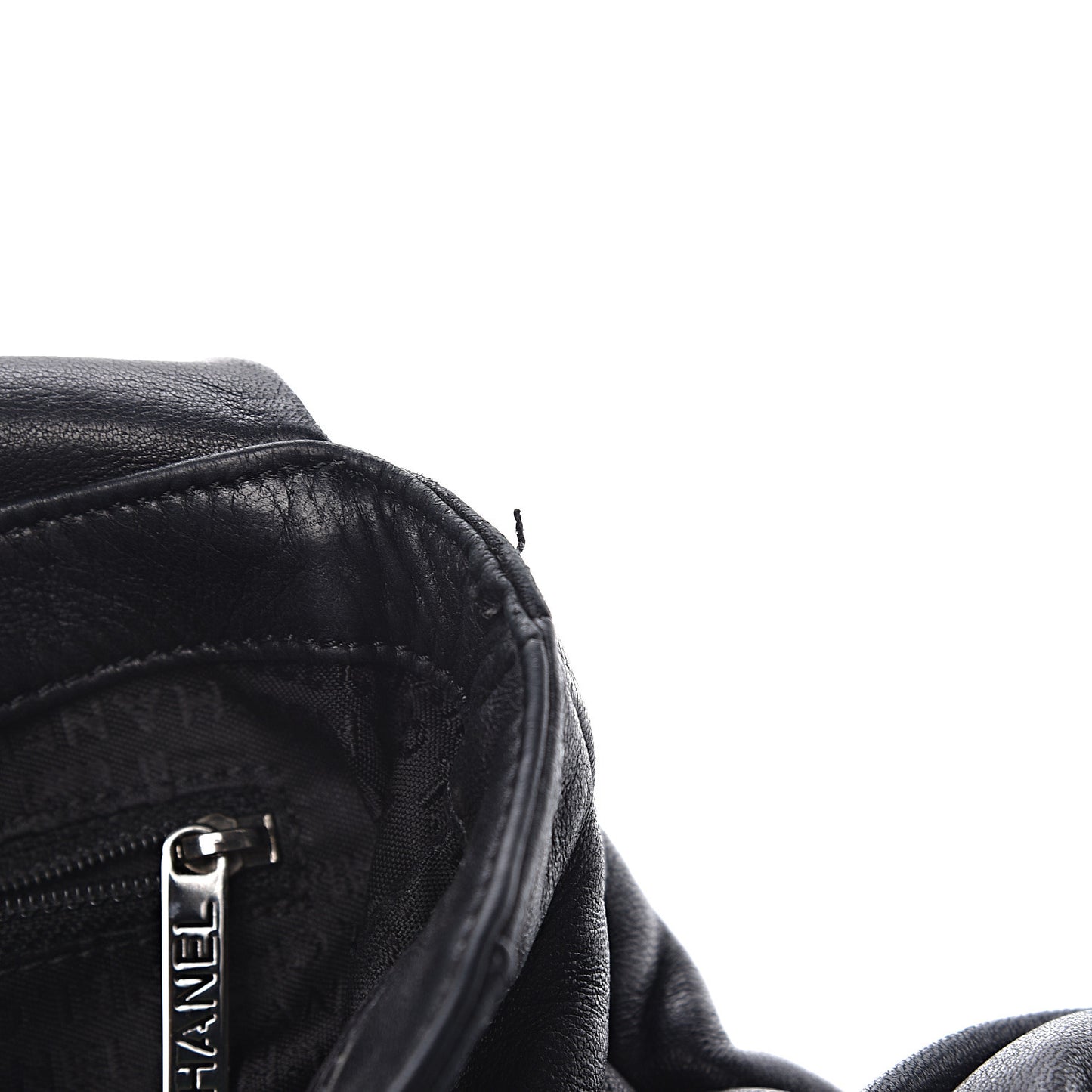 Lambskin Pleated CC Shoulder Bag Black