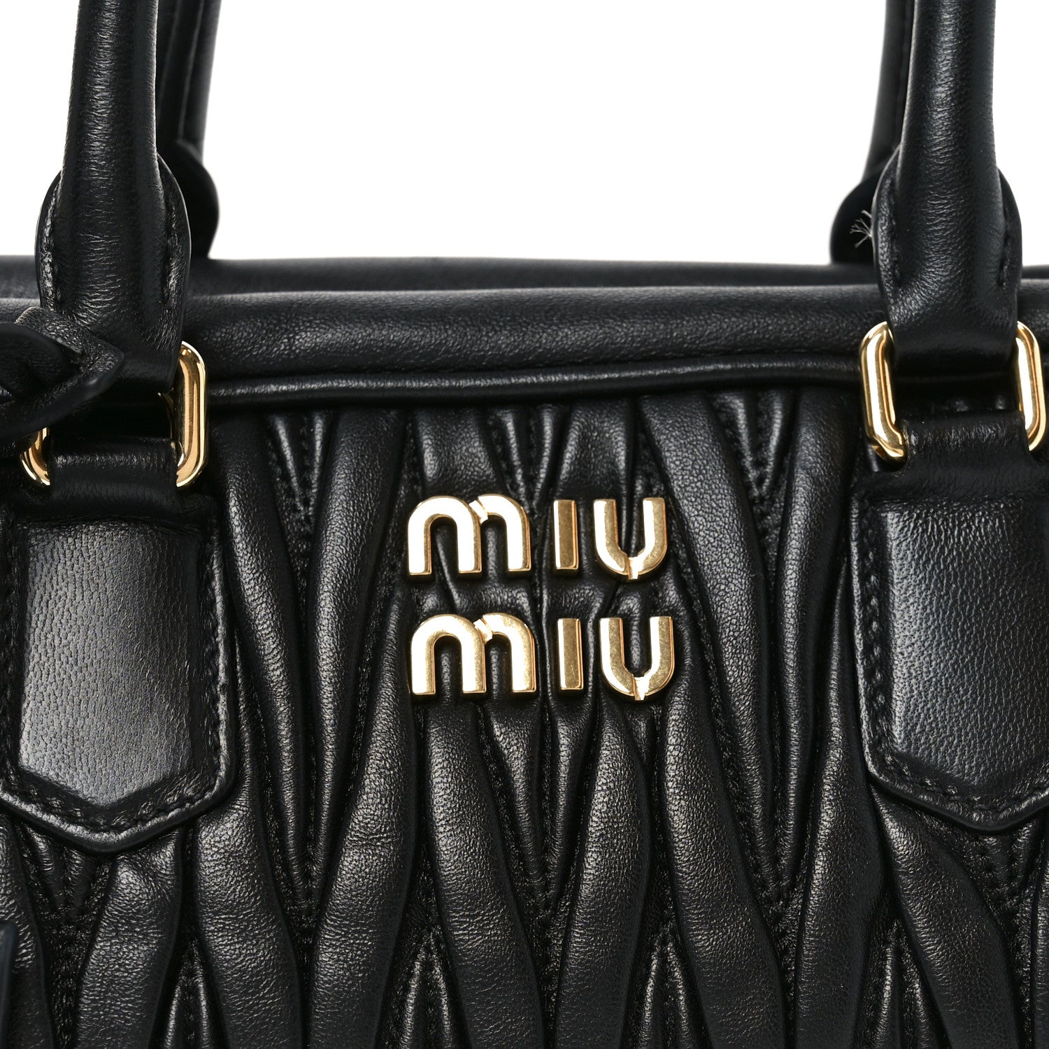 Miu Miu Nappa Matelasse Large Arcadie Top Handle Bag Black 1879841