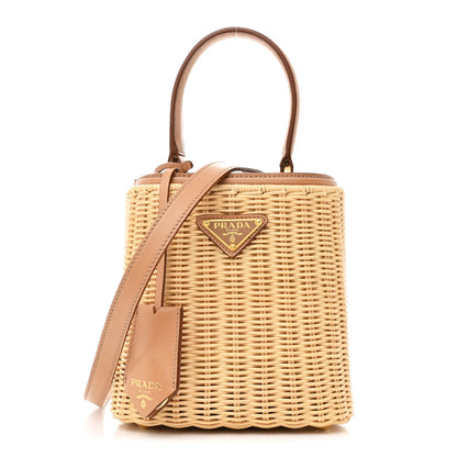Prada Wicker Mini Panier Bag Natural 1 of 12