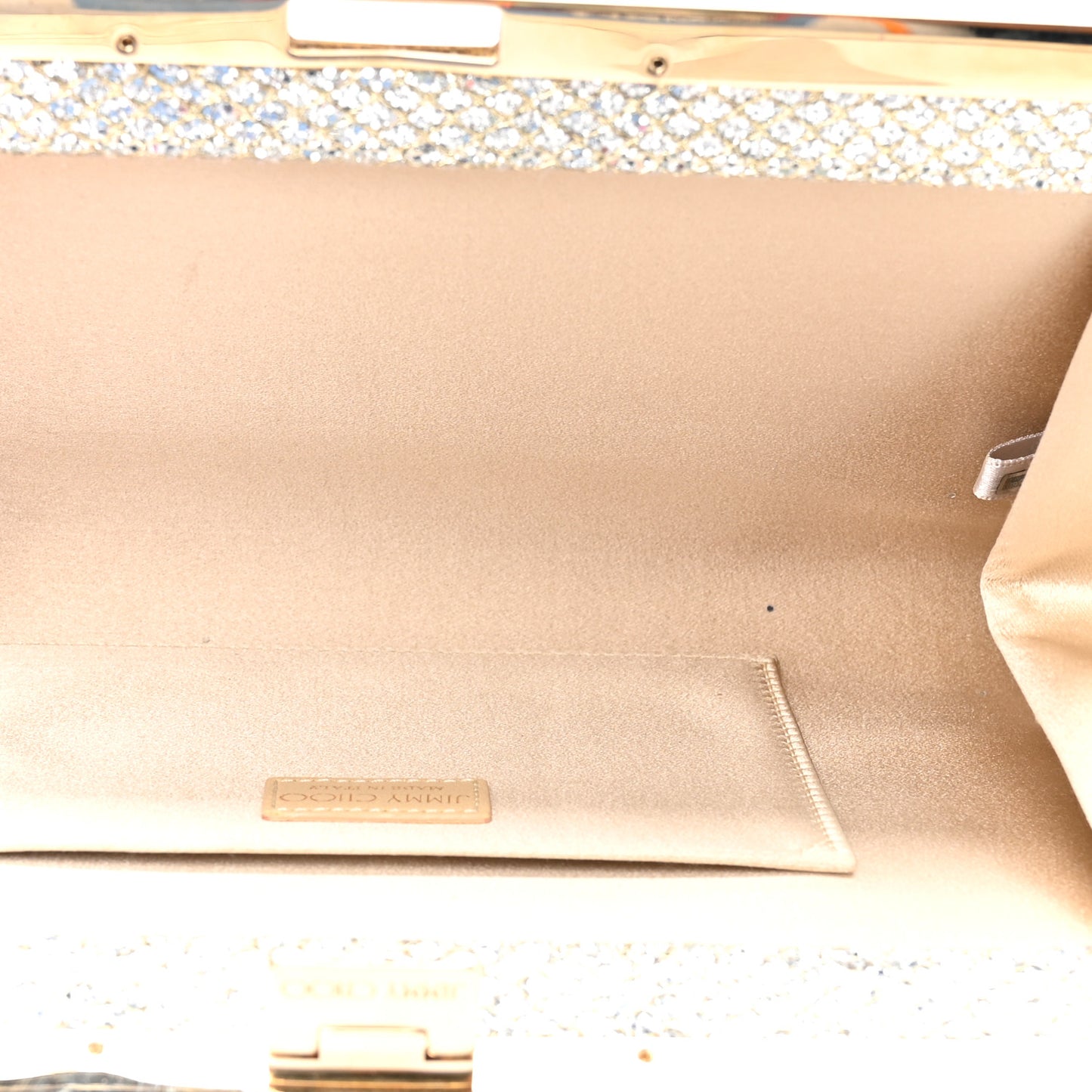 Glitter Fabric Camille Clutch Champagne