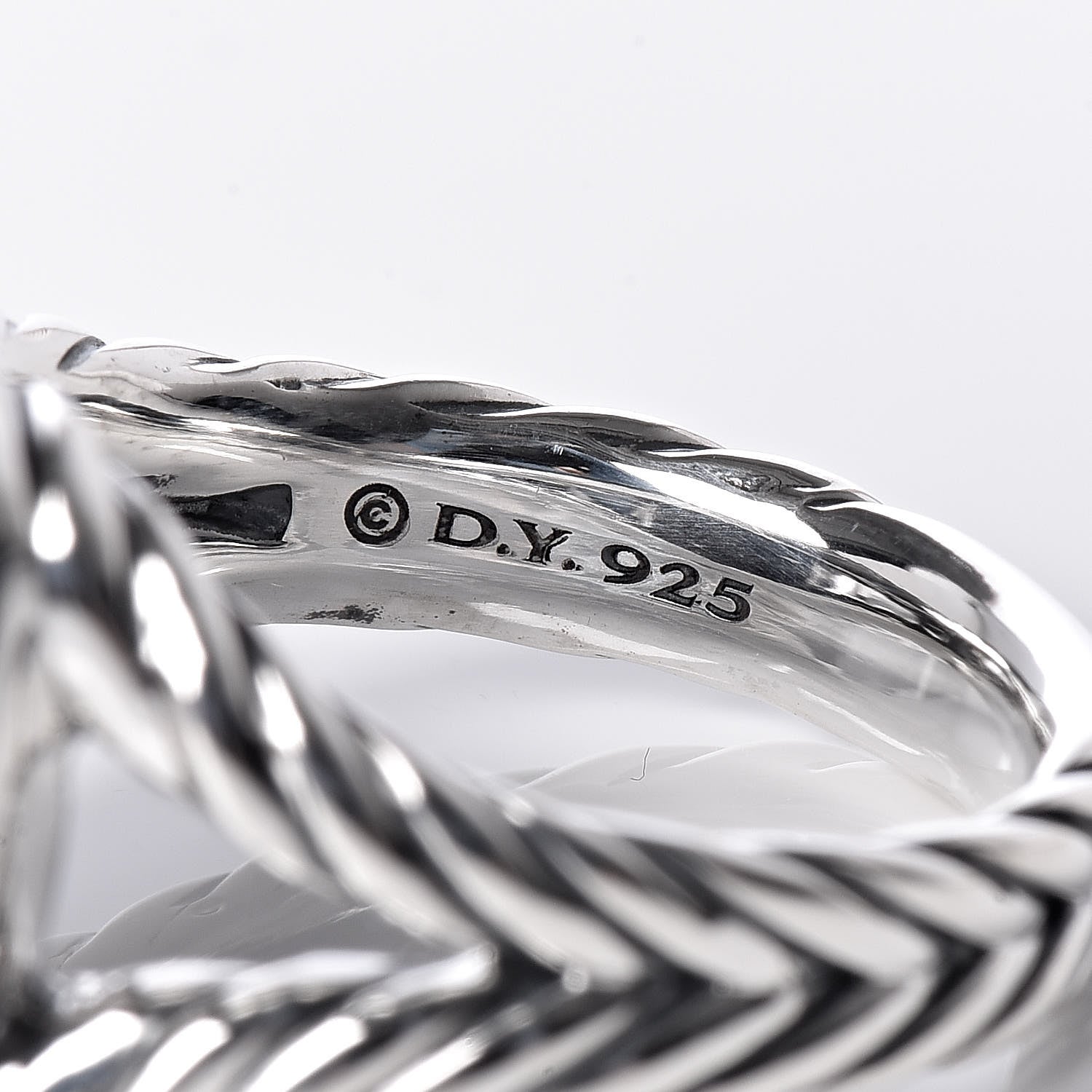 David Yurman Sterling Silver Diamond Black Onyx 11mm Albion Ring 52 6 5 of 5