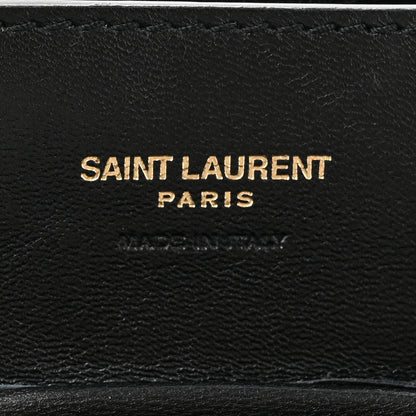 Saint Laurent Smooth Calfskin Paris VII Large Flat Hobo Black 8 of 13