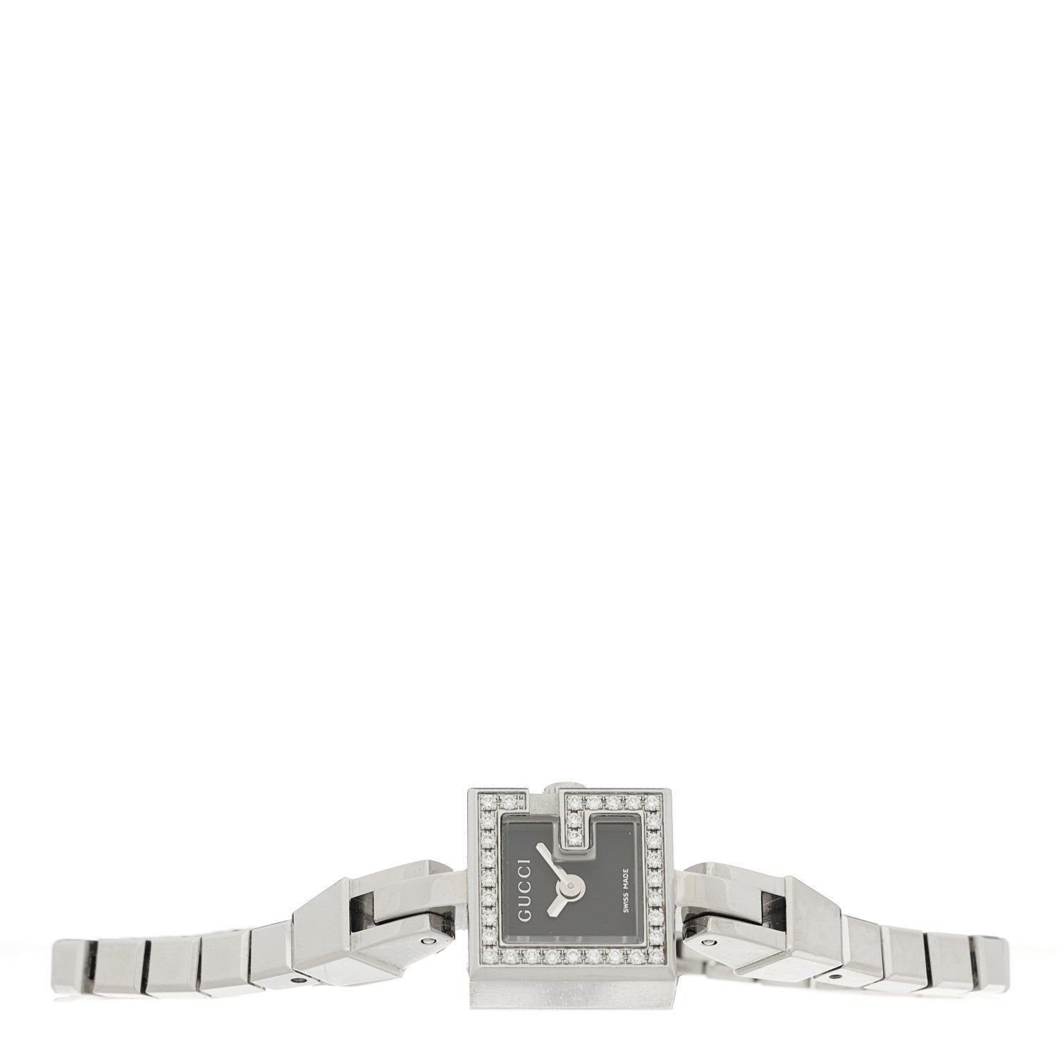 Gucci Stainless Steel Diamond Bezel 14mm 102 G-Mini Quartz Watch Black 2 of 4