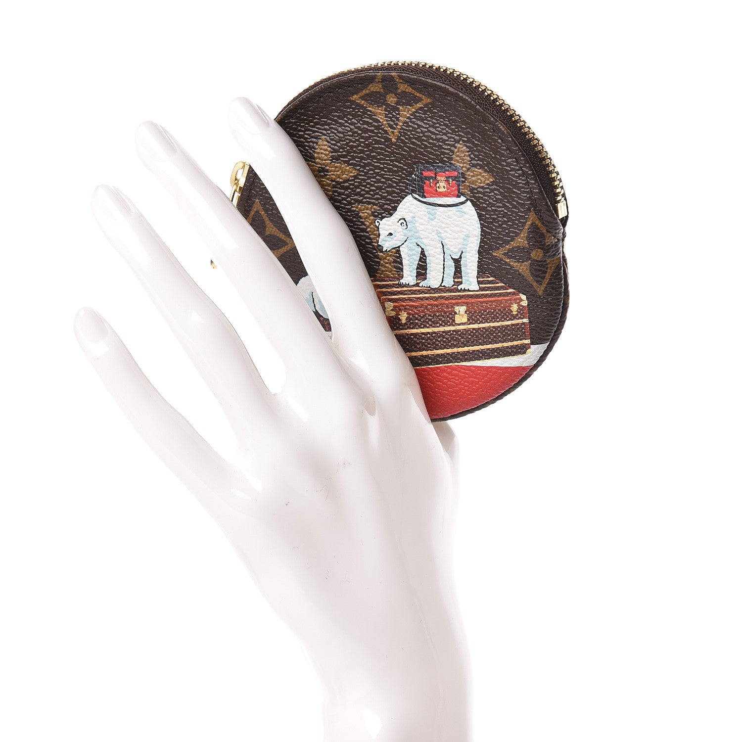 Louis Vuitton Monogram 2017 Christmas Animation Round Coin Purse 2 of 8