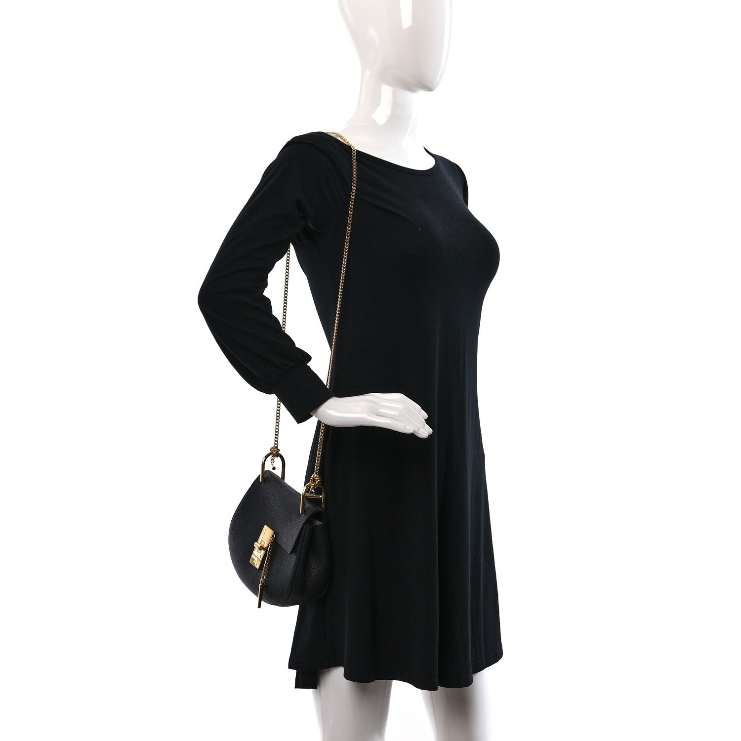 Chloe Grained Lambskin Drew Shoulder Bag Black 3 of 8