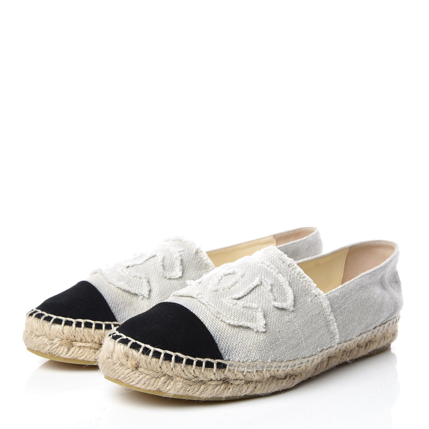 Linen CC Espadrilles 37 Beige Black