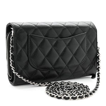 Chanel Caviar Quilted Phone Holder Wallet on Removable Chain Black 3 of 15
