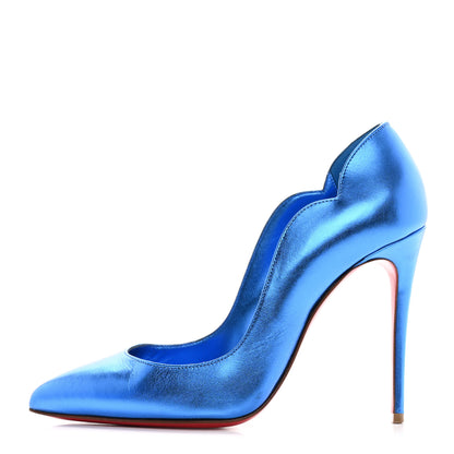 Christian Louboutin Metallic Patent Hot Chick 100 Pumps 36 Blue 1 of 19