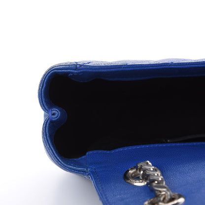 Saint Laurent Sheepskin Matelasse Medium Monogram College Punk Chain Satchel Blue Majorelle 14 of 16