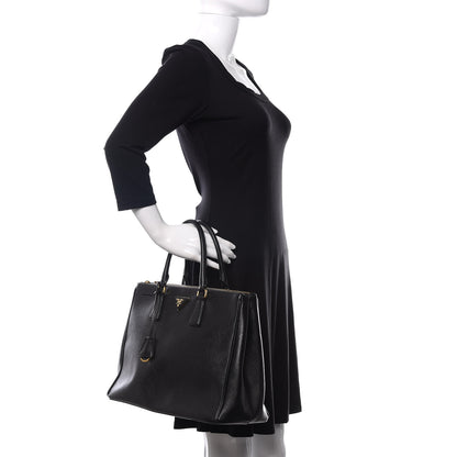 Prada Saffiano Medium Galleria Double Zip Tote Black 2 of 10