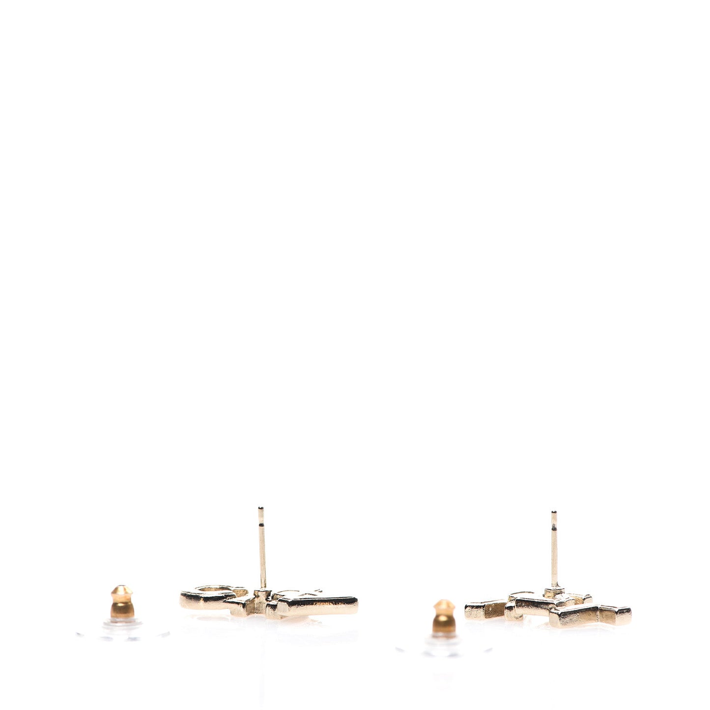 Crystal Pearl Signature Stud Earrings Gold