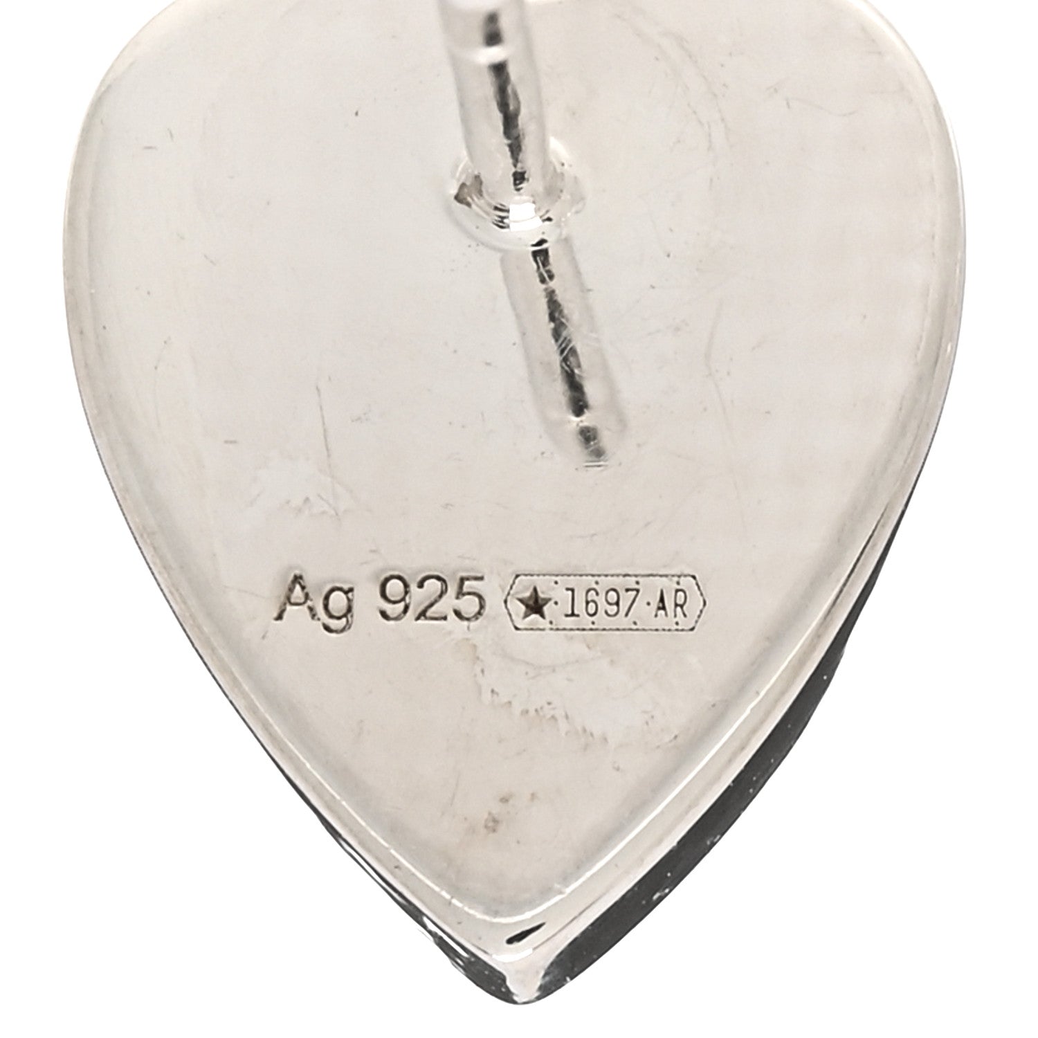 Gucci Sterling Silver Trademark Heart Stud Earrings 4 of 4
