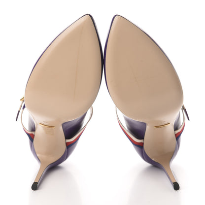 Gucci Malaga Kid Sylvie High Heel Pumps 40 Shine Purple 5 of 10