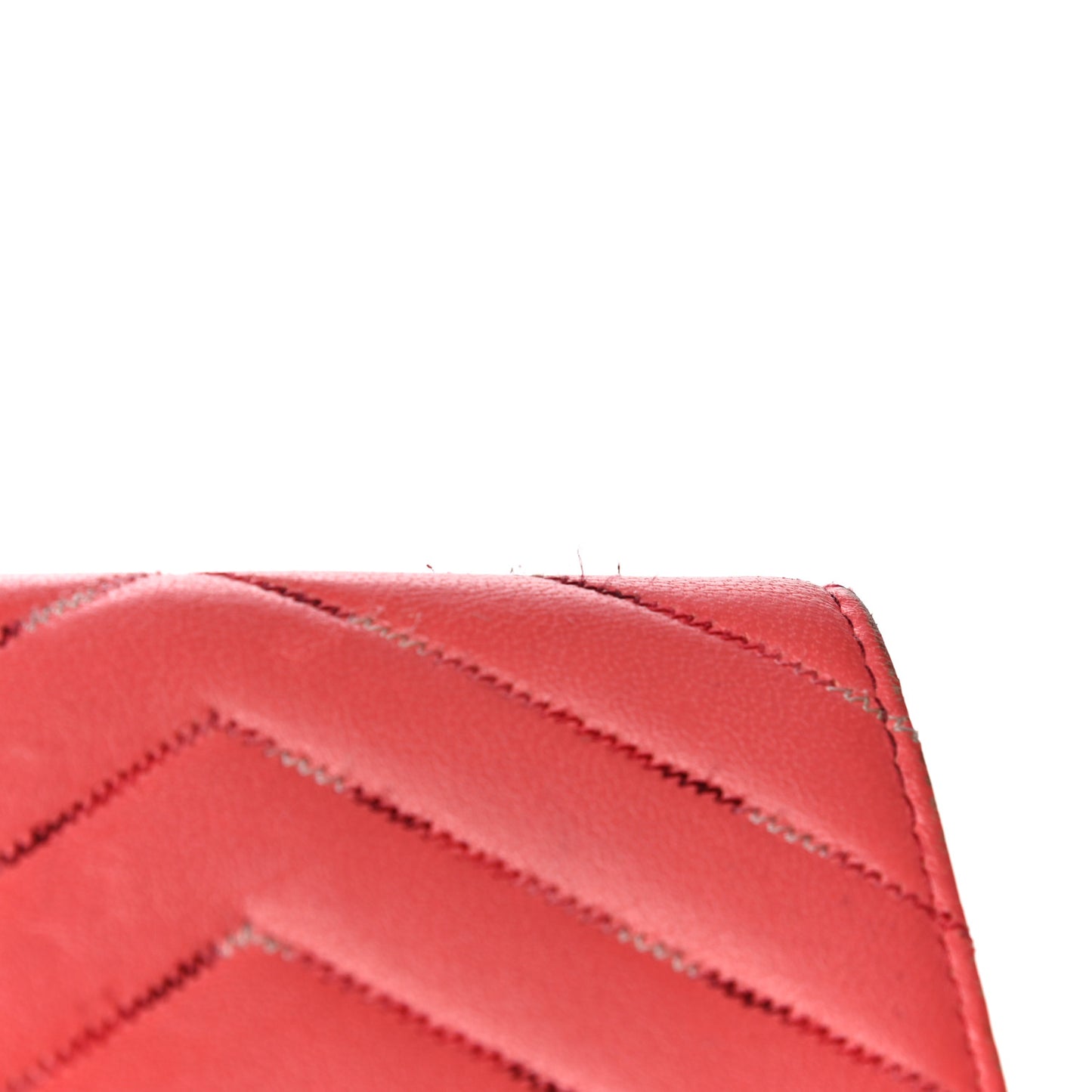 Lambskin Chevron Quilted Card Holder Pink
