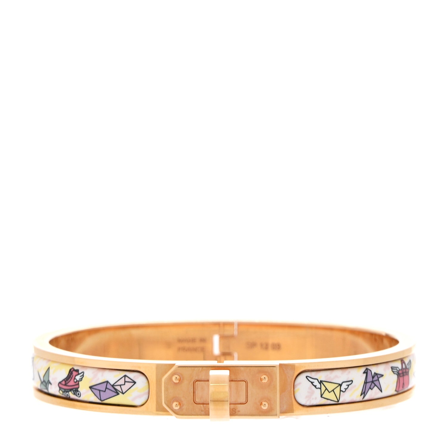 Hermes Enamel Printed Hermes Flagship Mini Clic Kelly Bracelet PM Jasmin 1 of 5