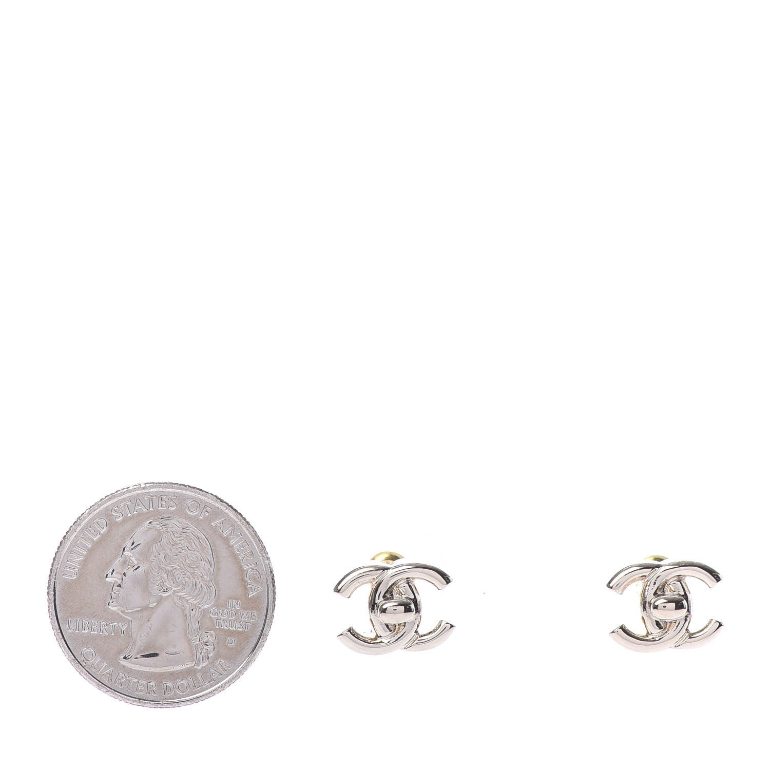 Chanel Metal CC Turnlock Earrings Gold 2 of 5