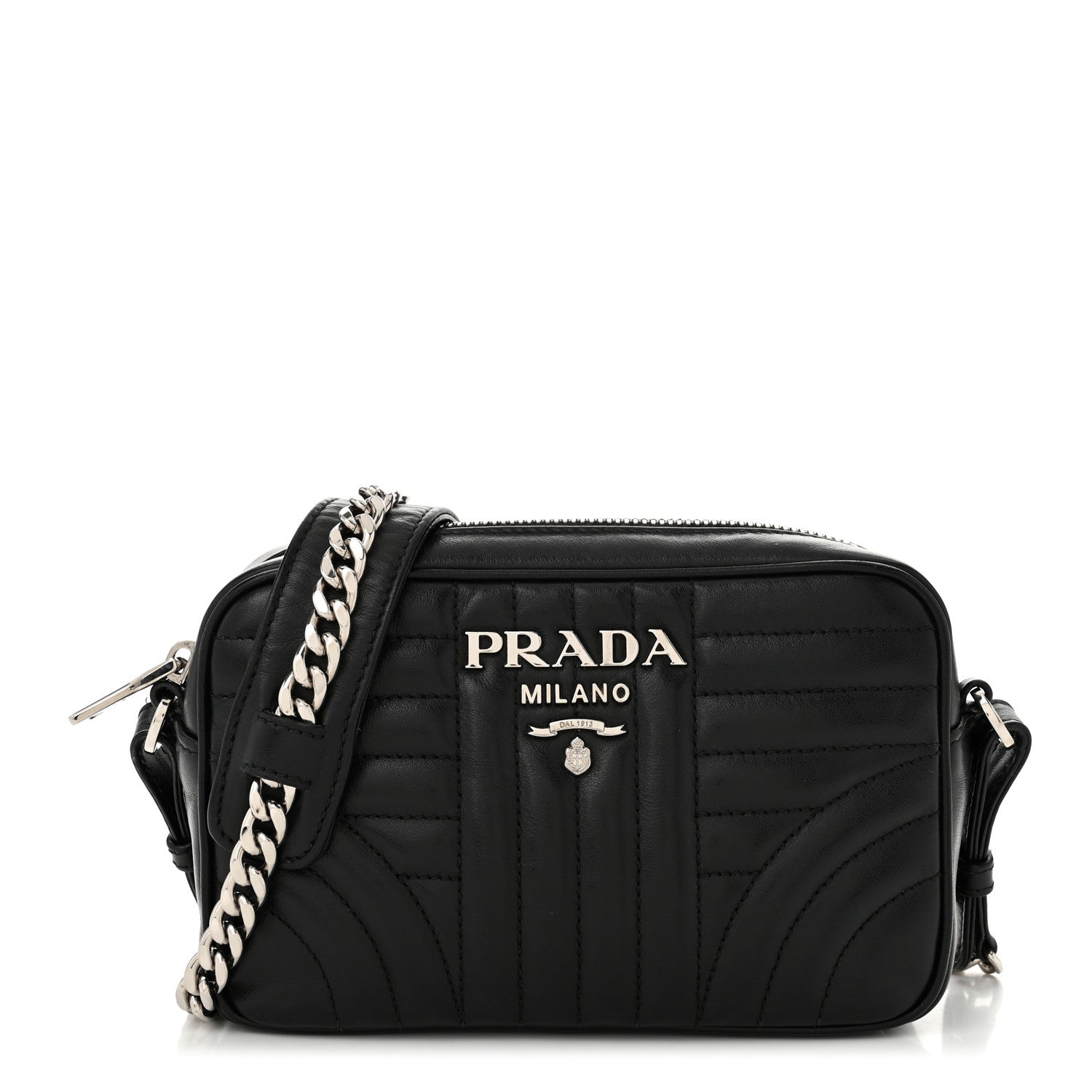 Prada Soft Calfskin Diagramme Camera Bag Black 1 of 11