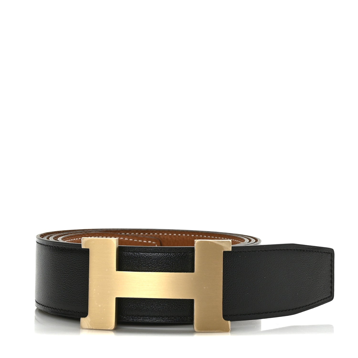 Hermes Box Togo 38mm Constance H Belt 120 Black Gold 1 of 4