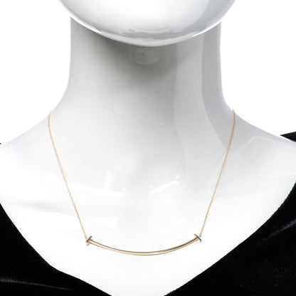 Tiffany 18K Rose Gold T Smile Pendant Necklace 2 of 4