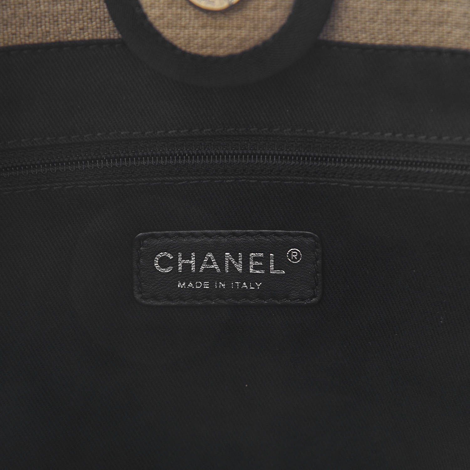 Chanel Canvas Large Deauville Tote Beige Black 6 of 10