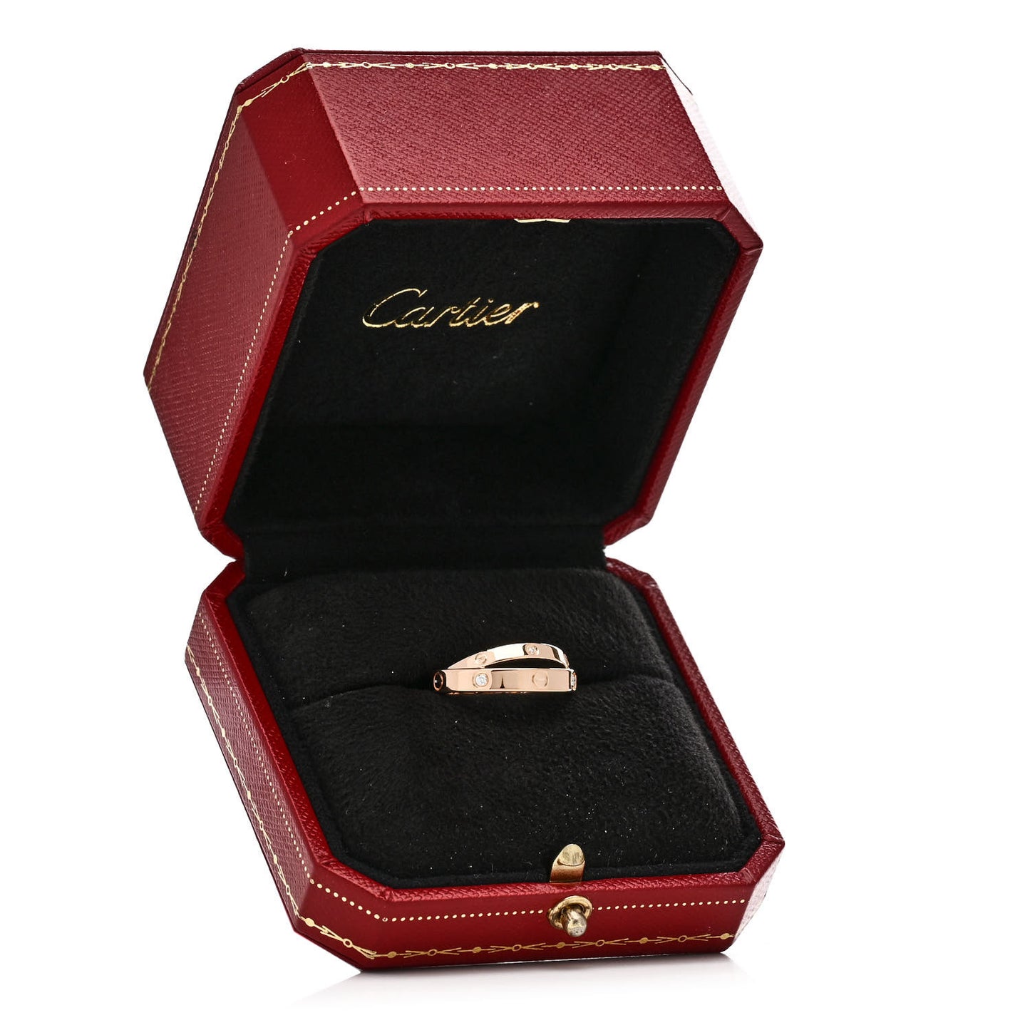 18K Pink Gold 6 Diamond LOVE Ring 54 7