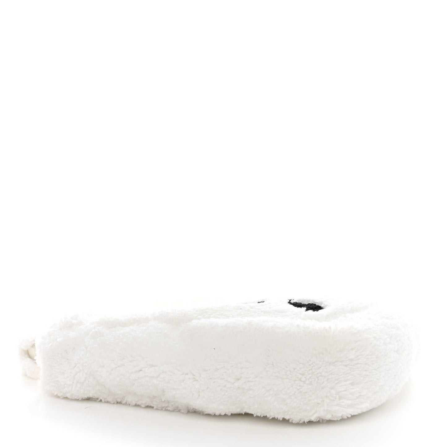 Terry Cloth Triangle Pouch White Black