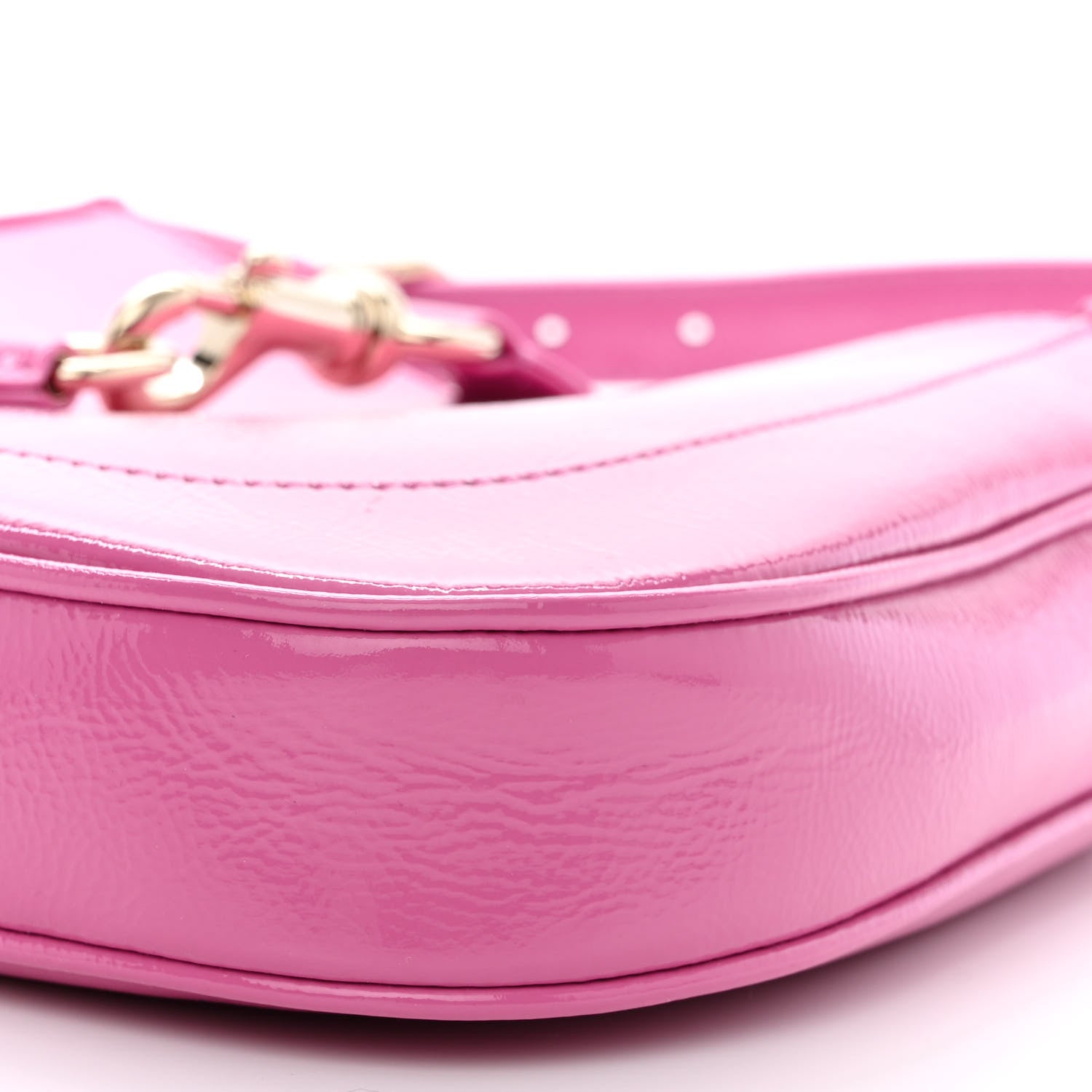 Gucci Patent Calfskin Small Jackie Shoulder Bag Pink 10 of 10