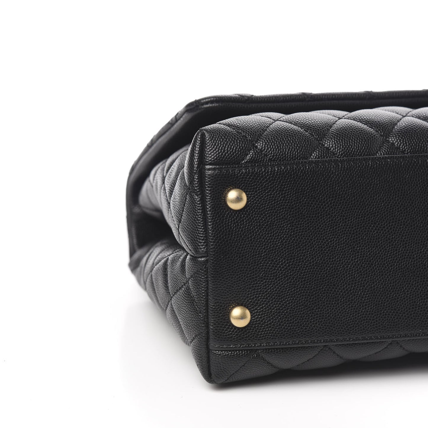 Caviar Lizard Embossed Quilted Small Coco Handle Flap Black