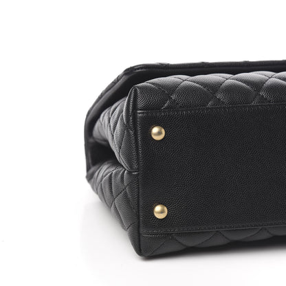 Chanel Caviar Lizard Embossed Quilted Small Coco Handle Flap Black 8 of 10