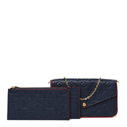 Louis Vuitton Empreinte Pochette Felicie Chain Wallet Marine Rouge 3 of 11